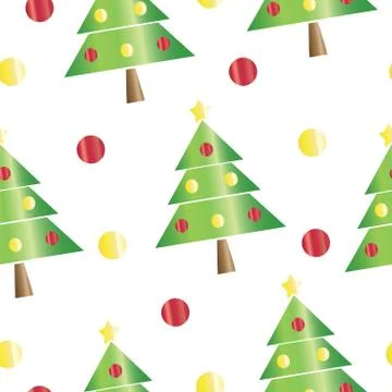 Seamless pattern with Christmas tree vector Stock Illustration