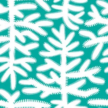Seamless pattern with Christmas trees on blue green background. Stock Illustration