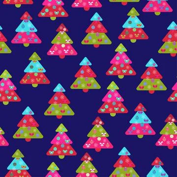 Seamless pattern with Christmas trees. Christmas. Vector illustration. イラスト素材