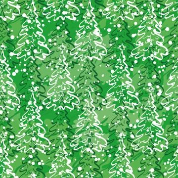 Seamless pattern with Christmas trees Stock Illustration