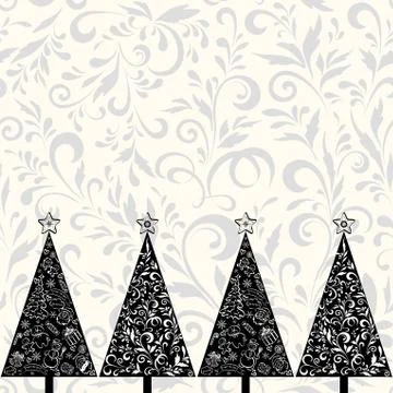 Seamless pattern with christmas trees Illustrazione stock