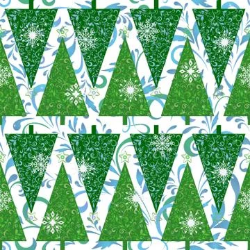 Seamless pattern with christmas trees Illustrazione stock