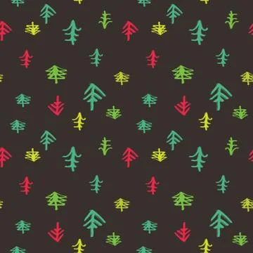 Seamless pattern with Christmas trees Stock Illustration