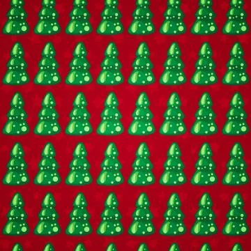 Seamless pattern with Christmas trees Stock Illustration