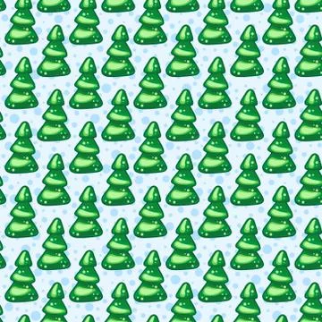 Seamless pattern of Christmas trees Stock Illustration