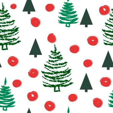 Seamless pattern with Christmas trees Illustrazione stock