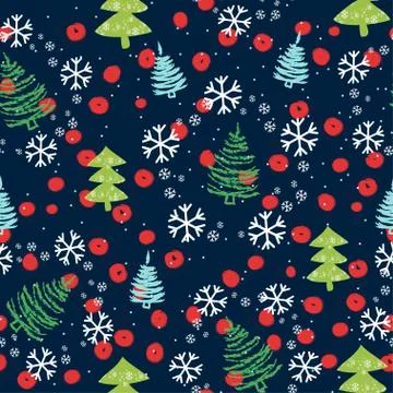 Seamless pattern with Christmas trees Illustrazione stock