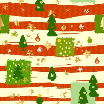 Seamless pattern with Christmas trees Stock Illustration