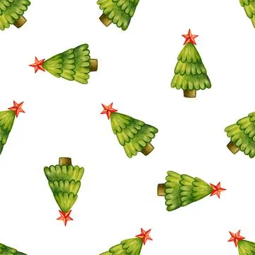Seamless pattern with Christmas trees. Stock Illustration