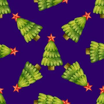 Seamless pattern with Christmas trees. Stock Illustration