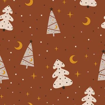 Seamless pattern with Christmas trees. Stock Illustration