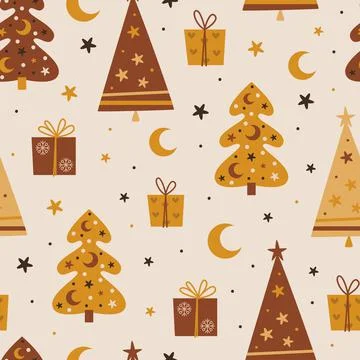 Seamless pattern with Christmas trees. Illustrazione stock