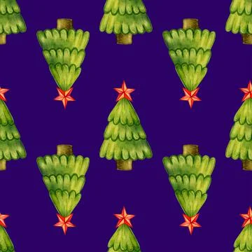 Seamless pattern with Christmas trees. Stock Illustration