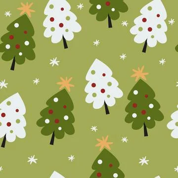 Seamless pattern with christmas trees. Stock Illustration