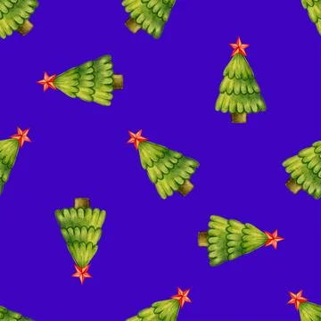 Seamless pattern with Christmas trees. Illustrazione stock