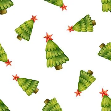 Seamless pattern with Christmas trees. Stock Illustration