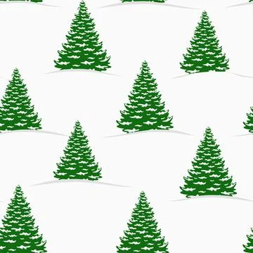 Seamless pattern with Christmas trees. Stock Illustration