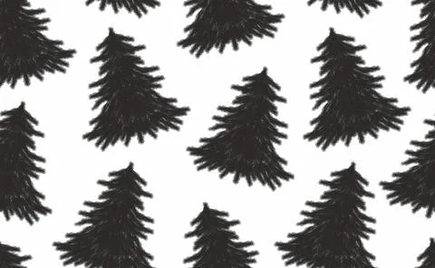 Seamless pattern with Christmas trees Stock Illustration