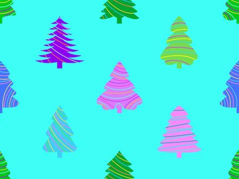 Seamless pattern with Christmas trees. Merry Christmas and Happy New Year. Ch 스톡 일러스트