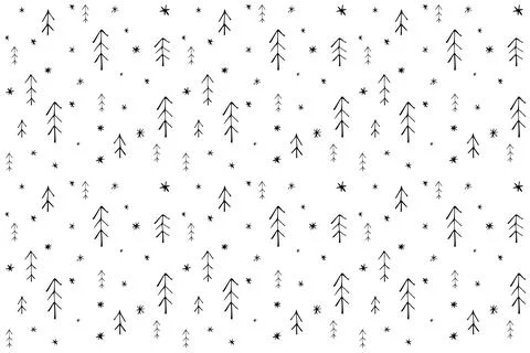 Seamless pattern with christmas trees in scandinavian style Stock Illustration