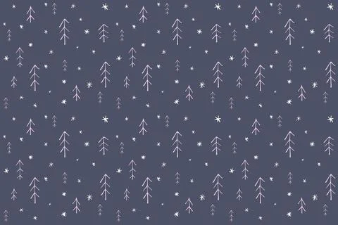 Seamless pattern with christmas trees in scandinavian style Illustrazione stock