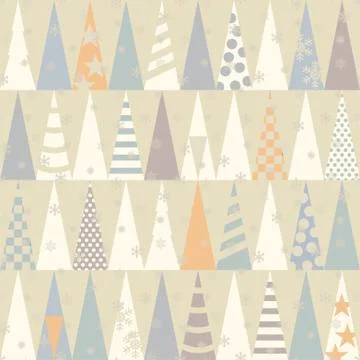 Seamless pattern with Christmas trees.  Vector 스톡 일러스트