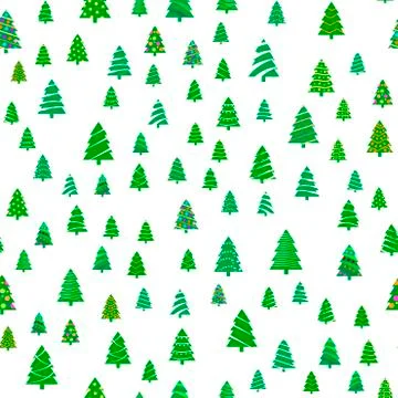 Seamless pattern with Christmas trees. Vector. Stock Illustration