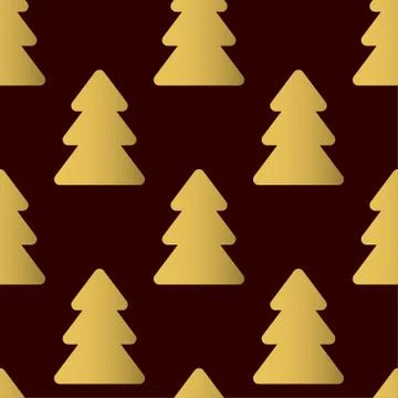Seamless pattern with christmas trees. Vector template suitable. Stock Illustration