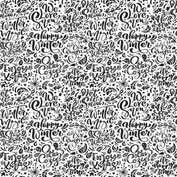 Seamless pattern for Christmas on a white background with flourish vector xmas Stock Illustration