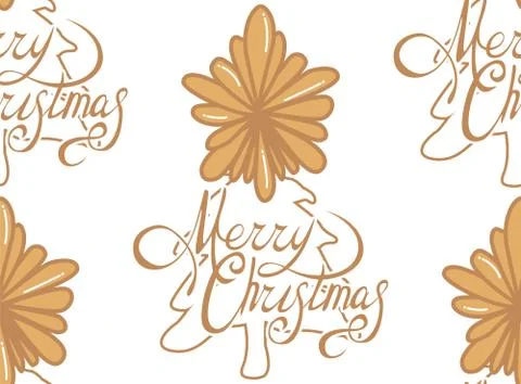 Seamless pattern for Christmas on a white background with christmas tree and  Stock Illustration