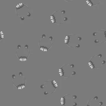 Seamless pattern chrome piercing ring cartoon vector 스톡 일러스트