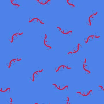 Seamless pattern chromosomes dna spiral cartoon vector Illustrazione stock