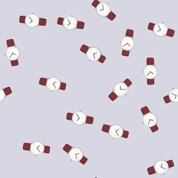 Seamless pattern chronograph watch wrist cartoon vector Stock Illustration