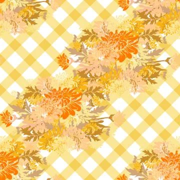 Seamless pattern with chrysanthemum, for invitations, cards, scrapbooking Stock Illustration