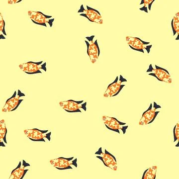 Seamless pattern cichlid decorative fish cartoon vector Stock Illustration