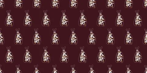 Seamless pattern with cigarettes in plastic bag. Vector background with cig.. Stock Illustration
