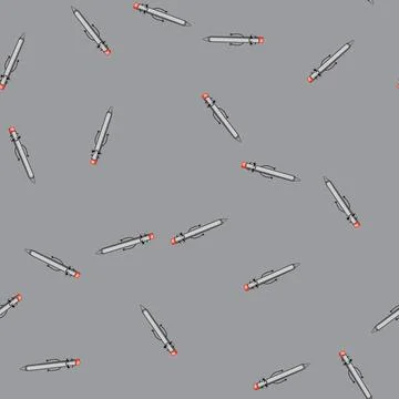 Seamless pattern cil pen character cartoon vector Stock Illustration