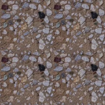 Seamless pattern with ciment tile and small rocks Stock Photos