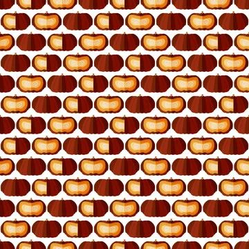 Seamless pattern Cinderella pumpkin. Flat design Stock Illustration