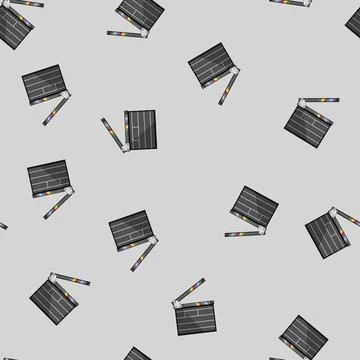 Seamless pattern cinema clapperboard cartoon vector 스톡 일러스트