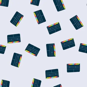 Seamless pattern cinema clapperboard cartoon vector 스톡 일러스트