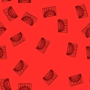 Seamless pattern cinema red curtain cartoon vector イラスト素材