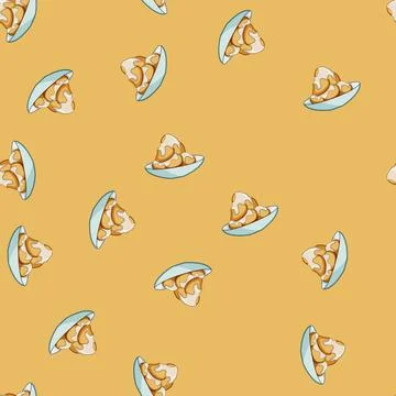 Seamless pattern cinnamon greek loukoumades cartoon vector Stock Illustration
