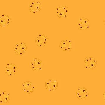 Seamless pattern cinnamon oatmeal cookies cartoon vector Stock Illustration