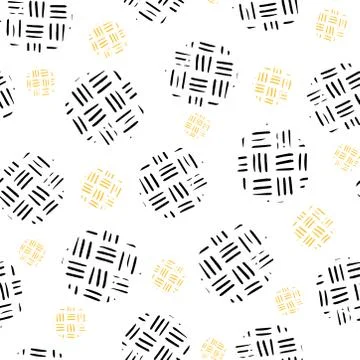 Seamless pattern with circle and a line handrawn structure. Vector. 스톡 일러스트
