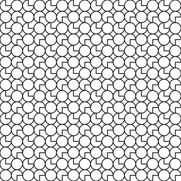 Seamless pattern circle and pie shape outline style, vector illustration Stock Illustration