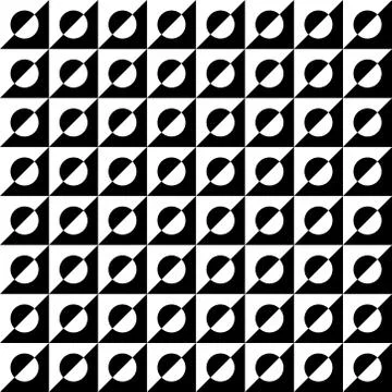 Seamless pattern with circle and square in black and white background. Stock Illustration