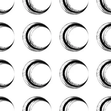 Seamless pattern with circle brush strokes イラスト素材
