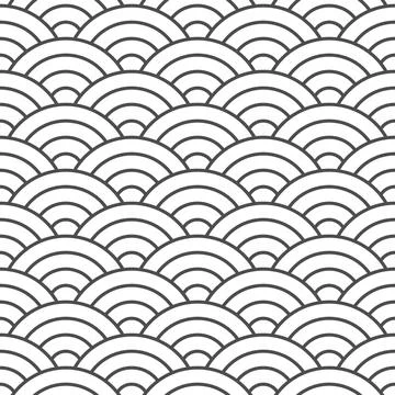 Seamless pattern with circle, chinese fish scales 스톡 일러스트