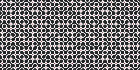 Seamless pattern with circle connect shape. Metaball dots Stock Illustration